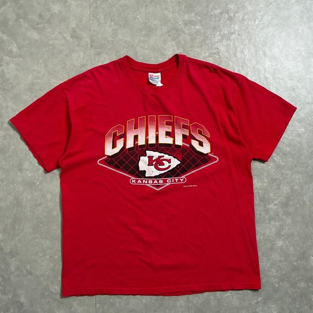 90s Vintage Kansas City Chiefs Red T-Shirt -XL